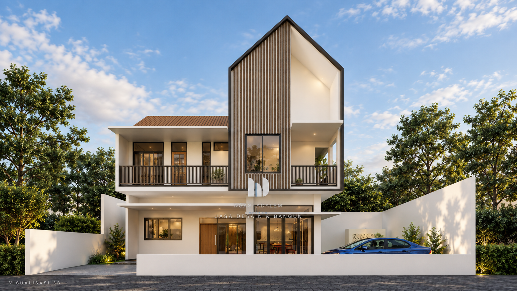 Perancangan konsep desain arsitektur villa tropis di Pakem Sleman rancangan Ngastadalem Studio
